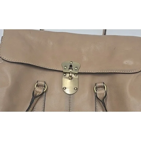 Patricia Nash Vienna Suede Satchel‎ Italian Leather Heritage Biscuit Hand Bag - Picture 3 of 15